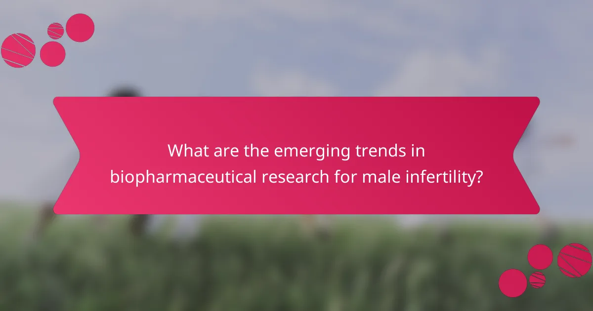 What are the emerging trends in biopharmaceutical research for male infertility?
