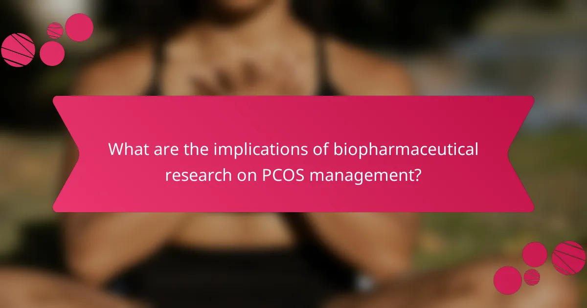 What are the implications of biopharmaceutical research on PCOS management?