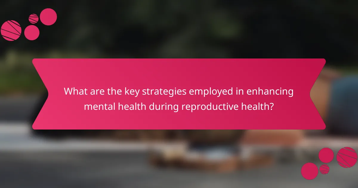 What are the key strategies employed in enhancing mental health during reproductive health?