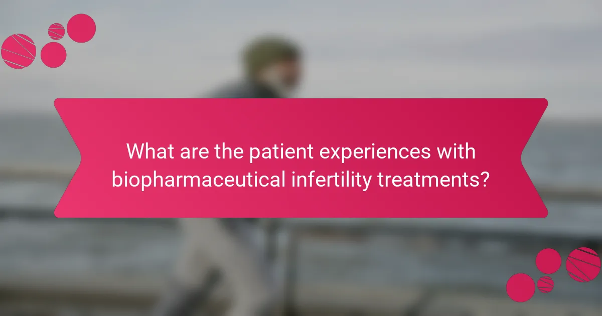 What are the patient experiences with biopharmaceutical infertility treatments?