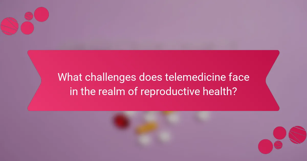 What challenges does telemedicine face in the realm of reproductive health?