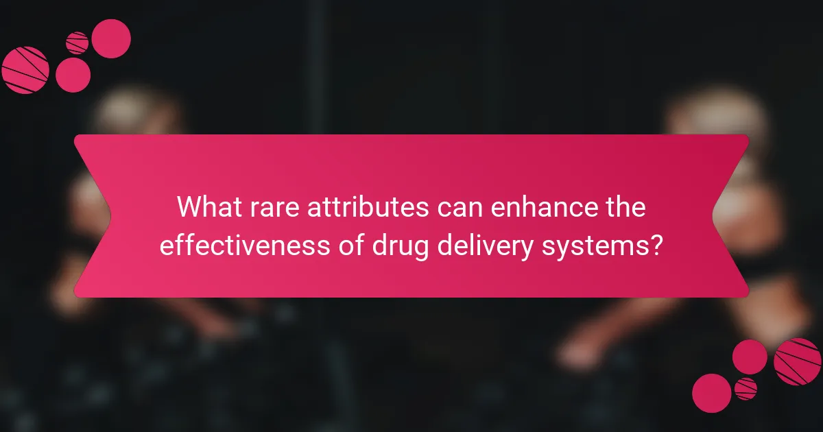 What rare attributes can enhance the effectiveness of drug delivery systems?