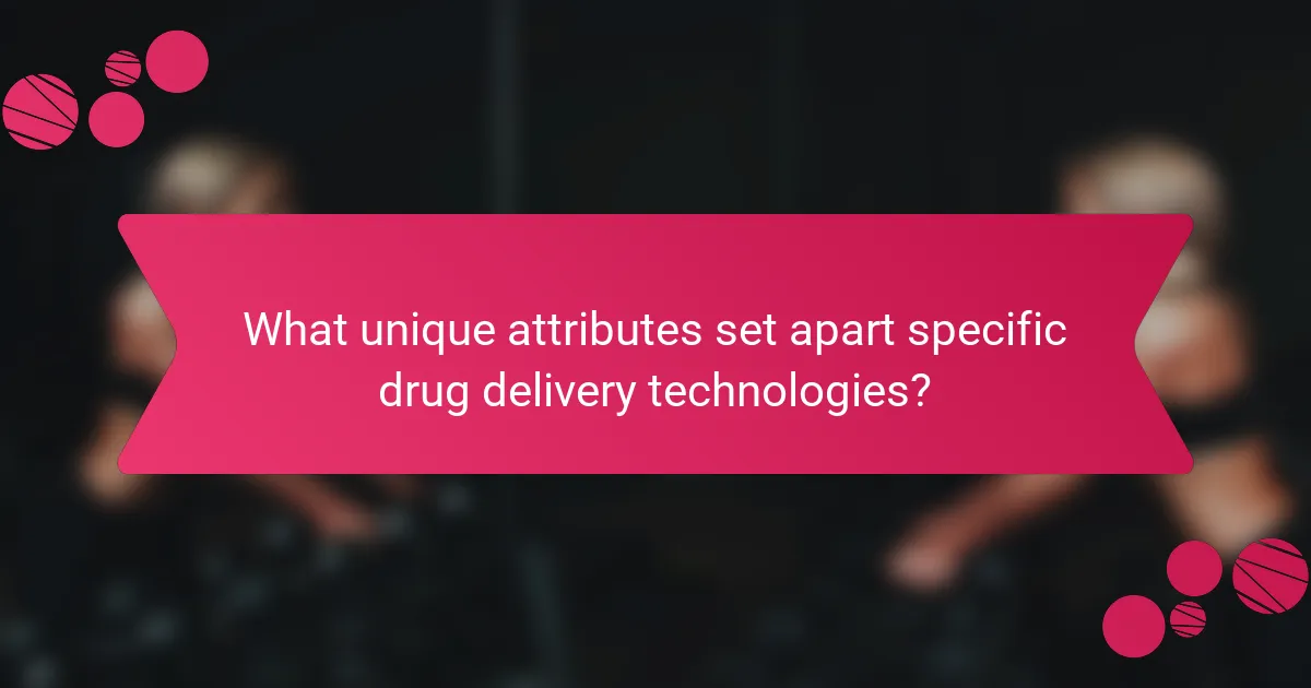 What unique attributes set apart specific drug delivery technologies?